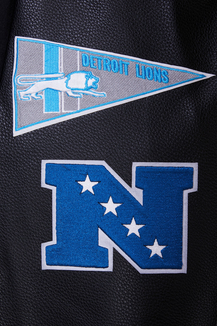 Men's NFL Detroit Lions Classic Wool Varsity Jacket with Button Closure