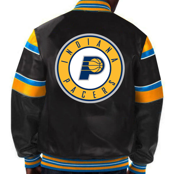 NBA Indiana Pacers Leather Jacket for Men and Women with team logo in USA