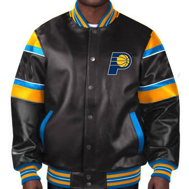 Unisex Indiana Pacers NBA Leather Jacket in classic style in USA