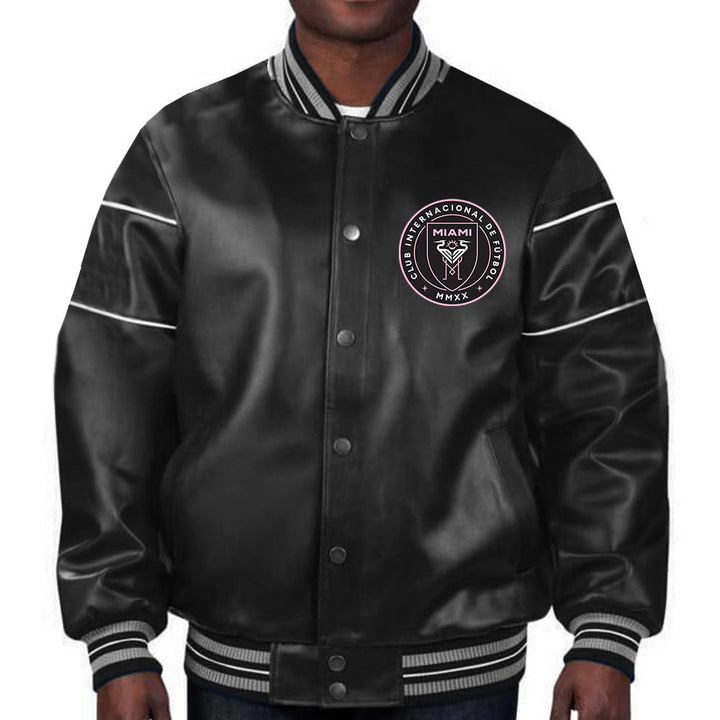 Stylish MLS Inter Miami CF leather jacket for soccer fans in USA