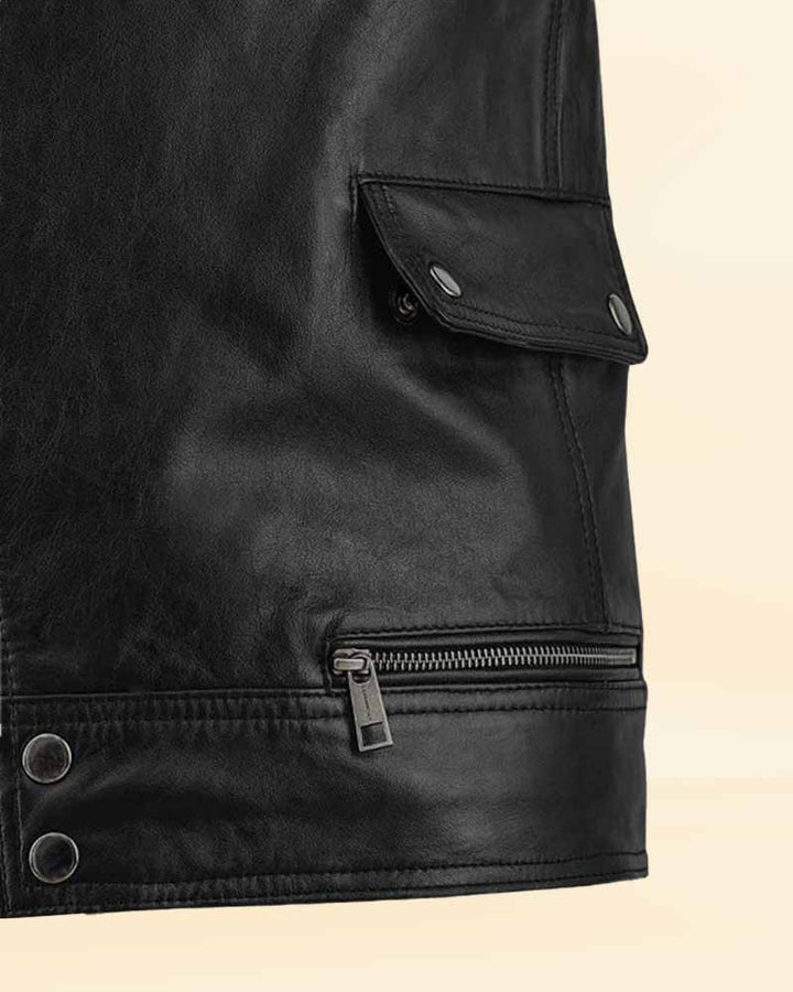 Black Cafe Racer Leather Jacket Worn By Eddie Redmayne in American style