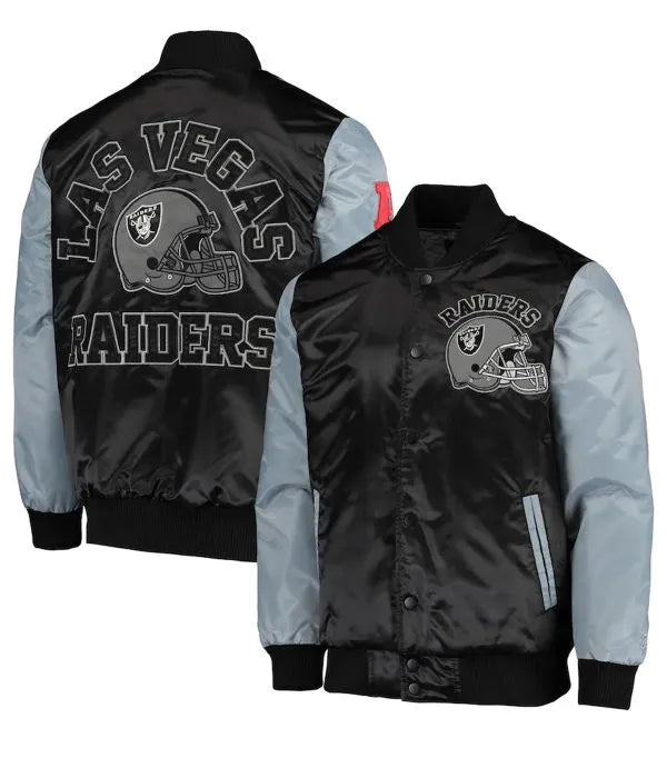 Backside design of Raiders black and grey jacket

