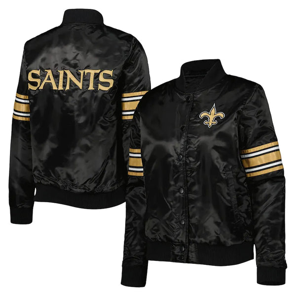 NFL New Orleans Saints Satin Jacket for Men and Women