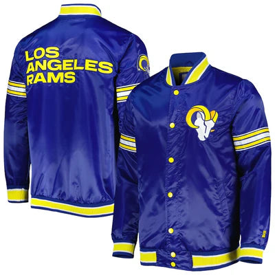 LA Rams Warm Up Pitch Blue Varsity Jacket For Men and Women