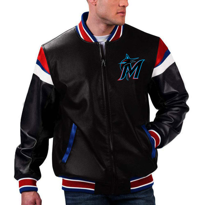 Miami Marlins leather outerwear in France style