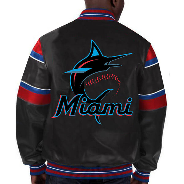 MLB Miami Marlins Leather Jacket For Men and Women