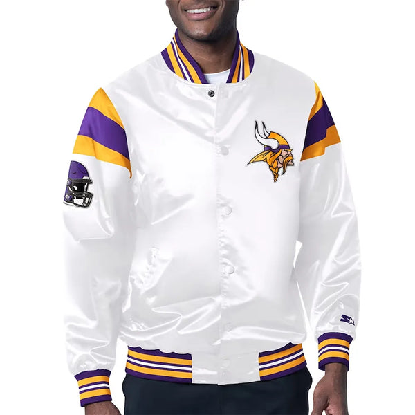 NFL Minnesota Vikings Satin Jacket for Men and Women