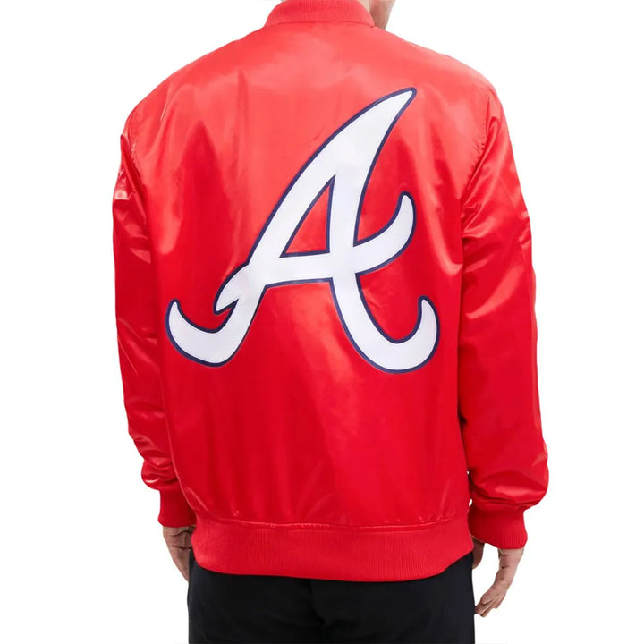 back view Atlanta Braves Satin Jacket: