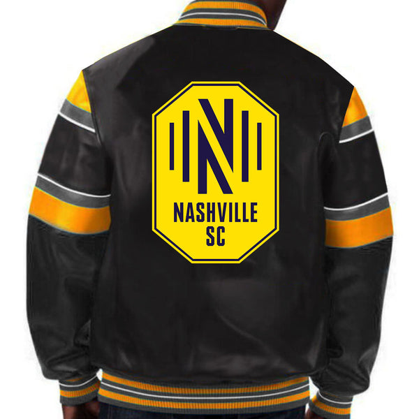 Stylish MLS Nashville SC leather jacket for true soccer fans in USA