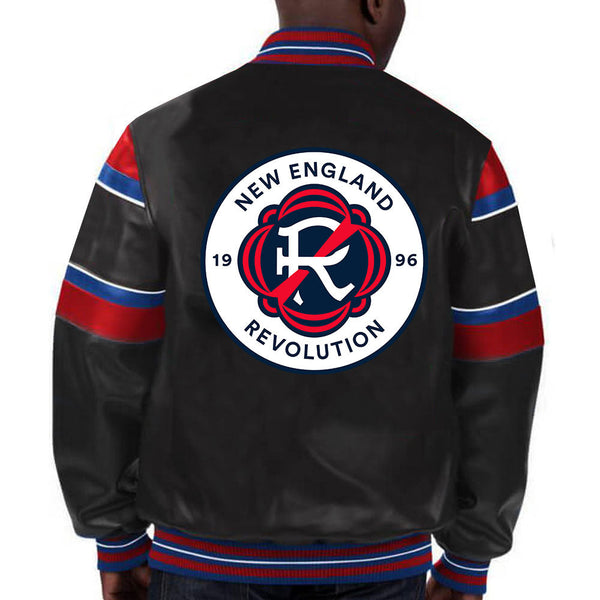 Stylish New England Revolution leather jacket for soccer fans and supporters in USA