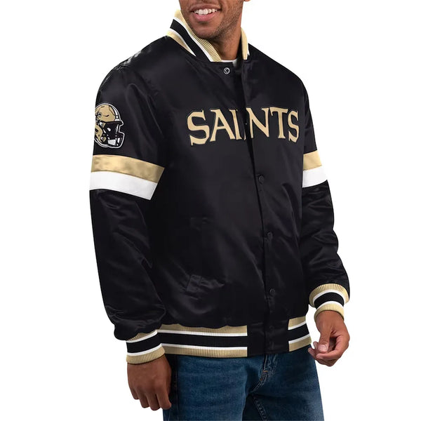 NFL New Orleans Saints Satin Jacket for Men and Women