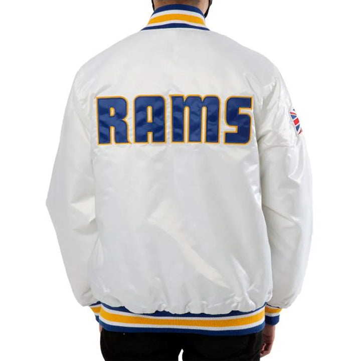 NFL Cooper Kupp Satin Jacket - LA Rams White Edition
