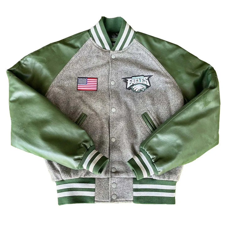 Philadelphia Eagles American Flag varsity jacket

