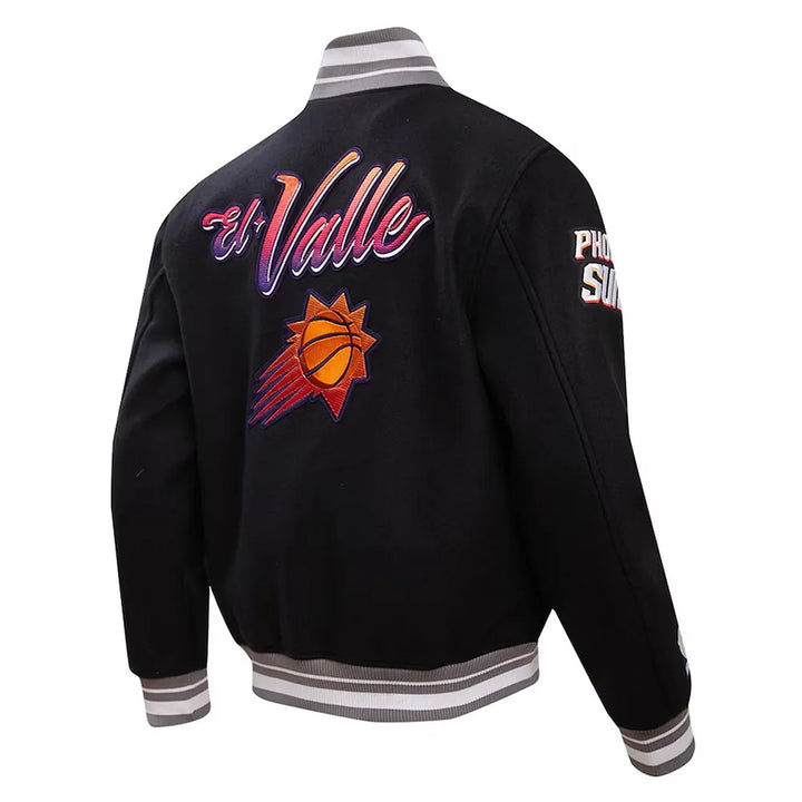 Back View NBA Phoenix Suns Wool Jacket Men and Women: