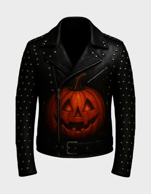 Halloween Pumpkin Leather Jacket Limited Edition
