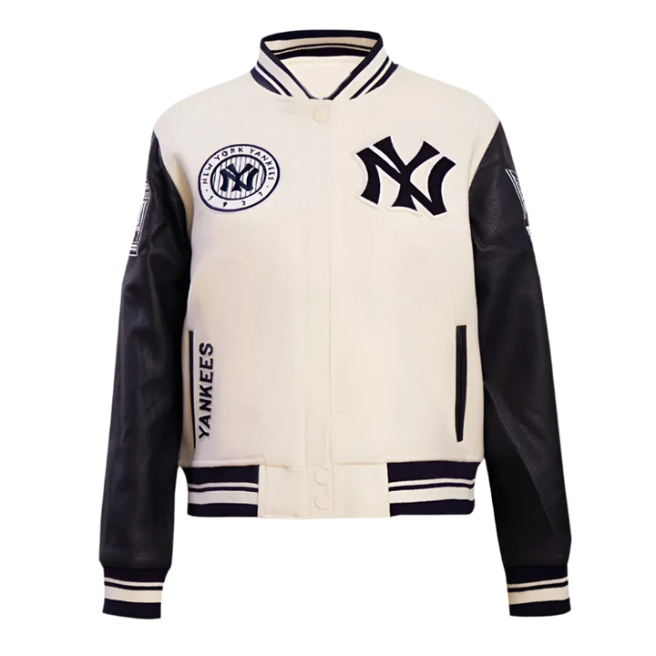 Men's New York Yankees Retro Classic Rib Jacket in Action in USA