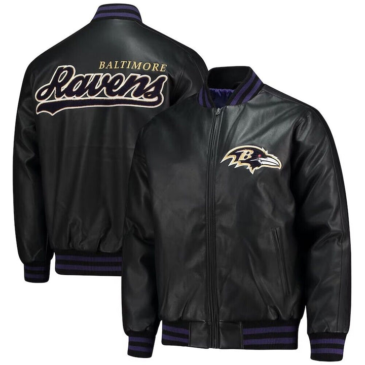 National Football League Baltimore Ravens leather jacket for men and women