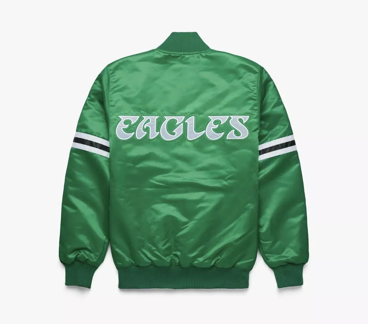 Back View NFL Philadelphia Eagles Satin Jacket Men and Women