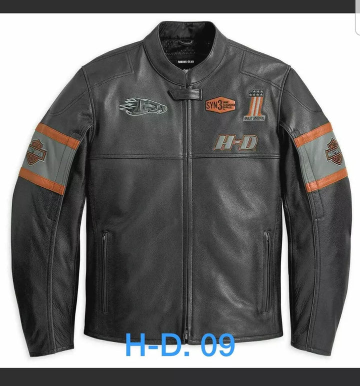 Back of men’s Harley-Davidson motorcycle jacket with bold eagle graphic in United State Market