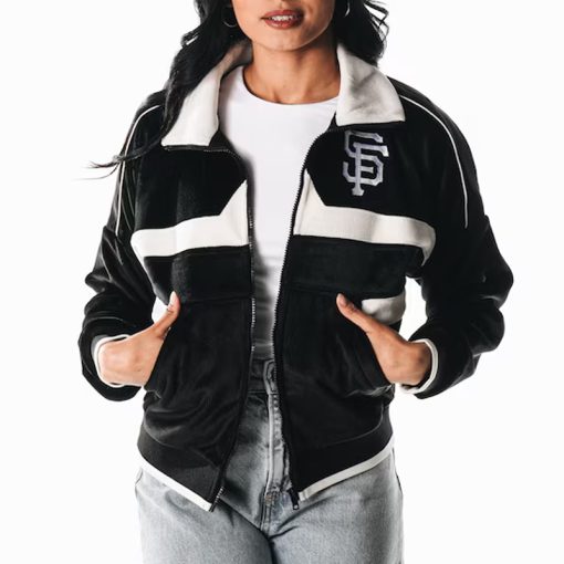 San Francisco Giants black corduroy jacket front view

