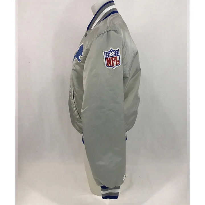 side view NFL Detroit Lions Satin Jacket With Unique Style Men and Women: