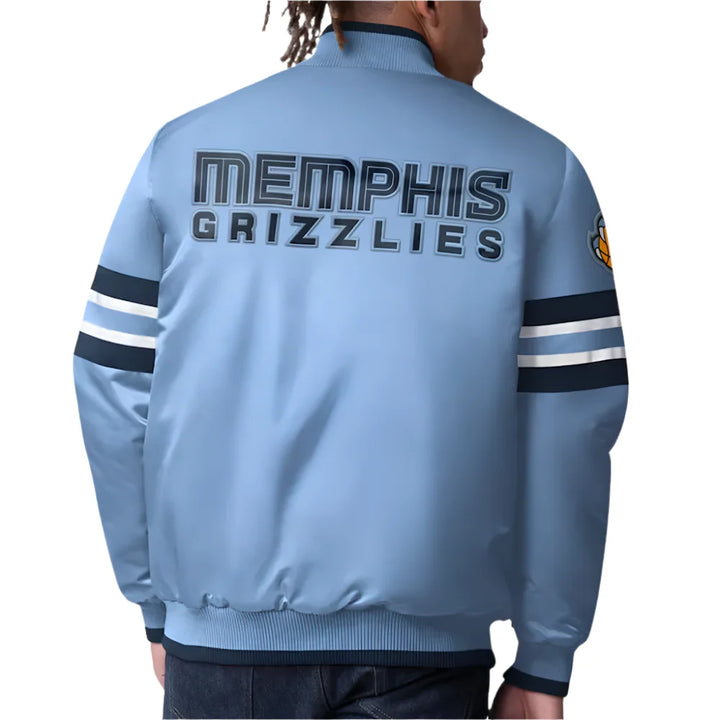 Back View NBA Memphis Grizzlies Satin Jacket Men and Women