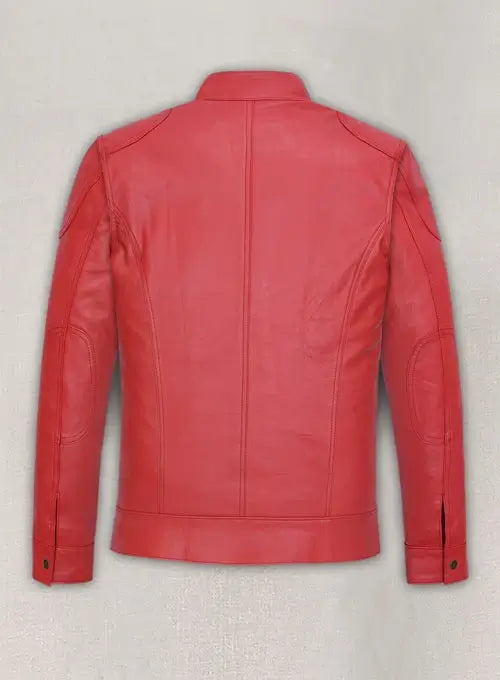 Men's Lee Christmas Tango Red Leather Jacket from The Expendables in France style
