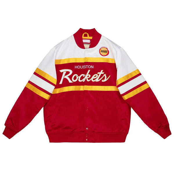 Front View NBA Houston Rockets Satin Jacket Men and Women: