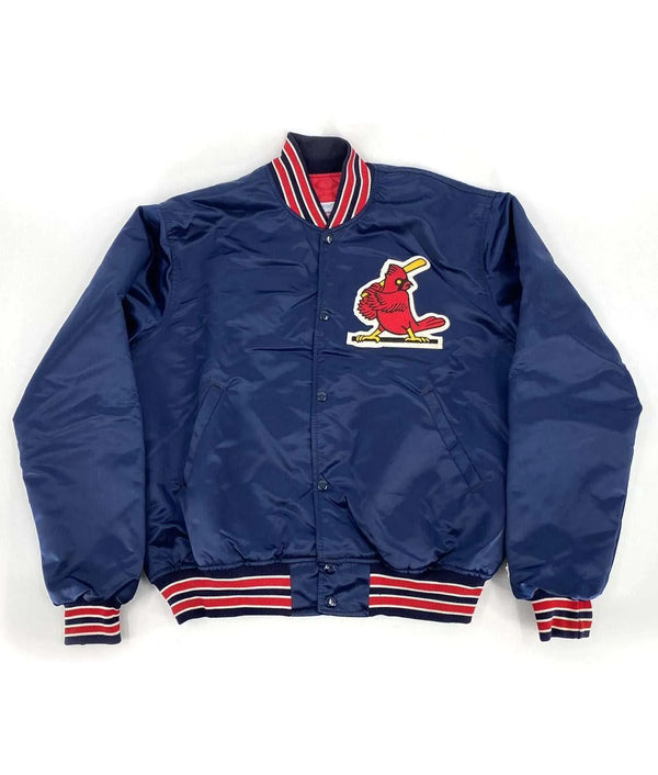 90s St Louis Cardinals Blue Satin Jacket

