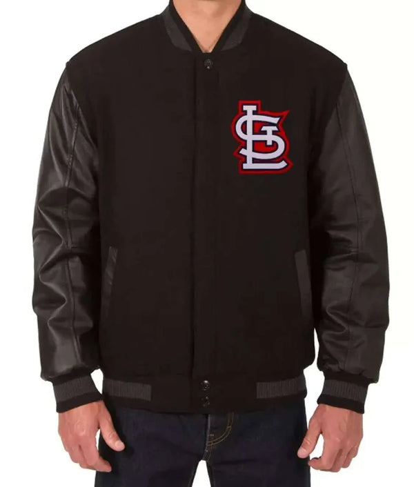 St. Louis Cardinals black letterman jacket

