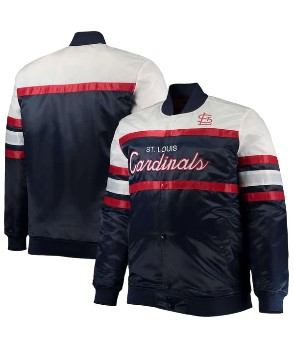 St. Louis Cardinals navy coaches satin jacket

