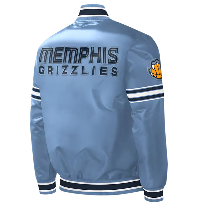 Back View NBA Memphis Grizzlies Satin Jacket Men and Women