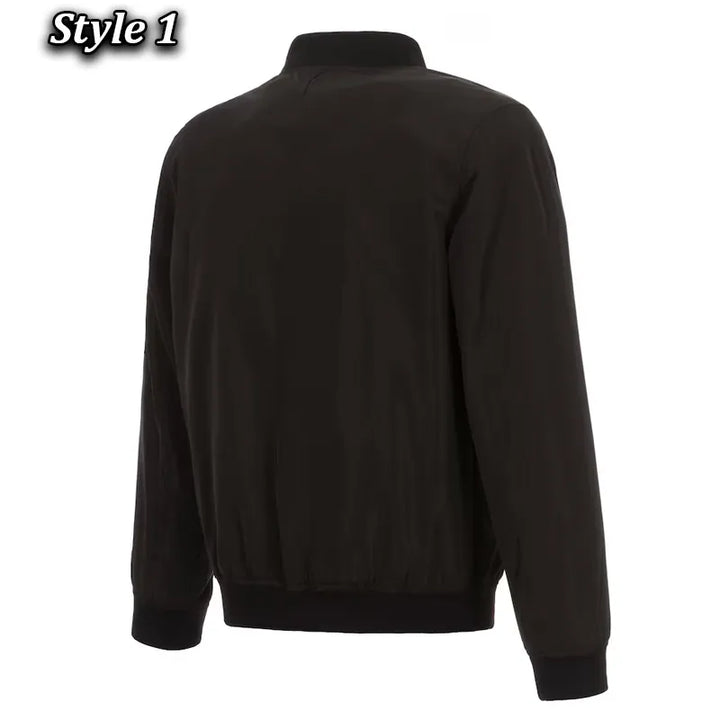 Lightweight NFL bomber jacket in black

