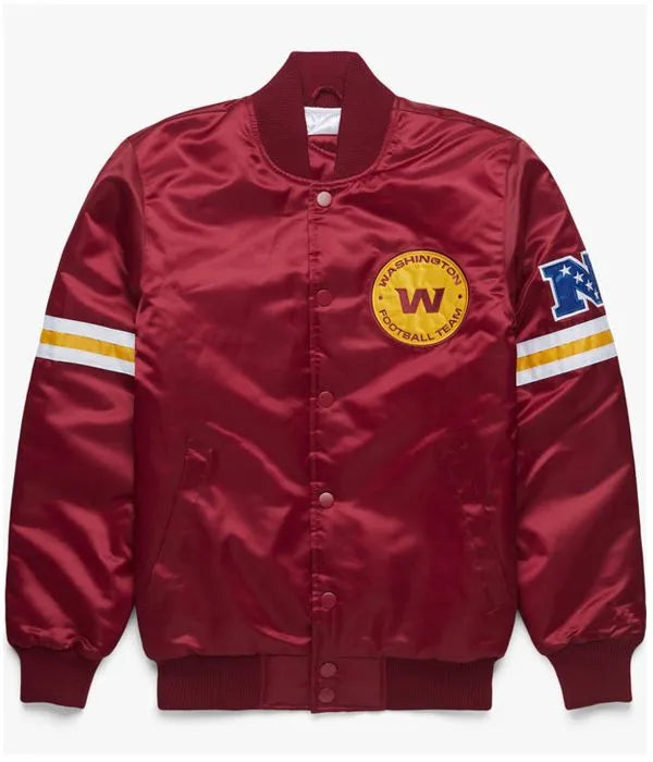 NFL Satin Washington Commanders Burgundy Jacket in USA