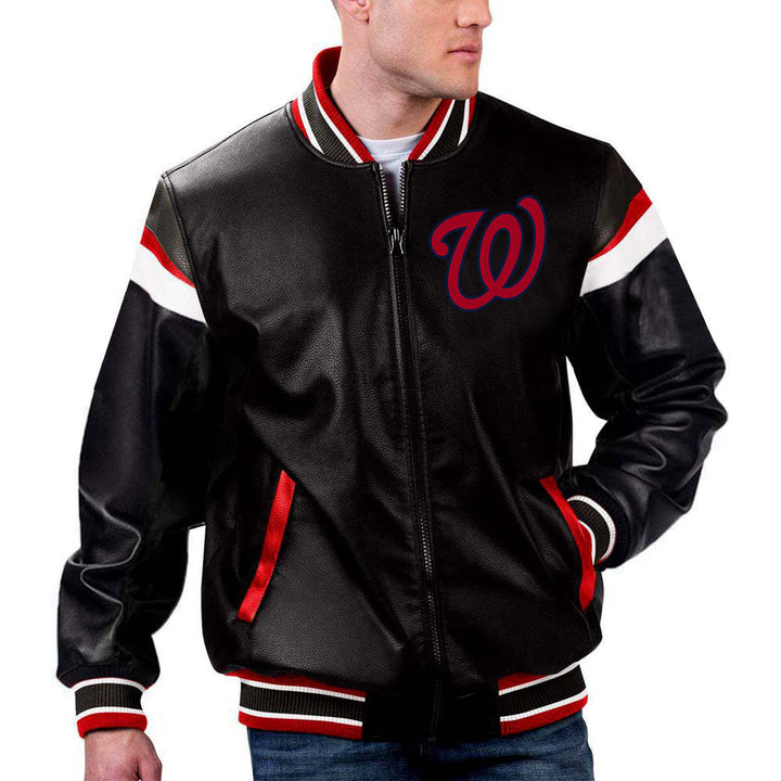 Washington Nationals leather outerwear in France style