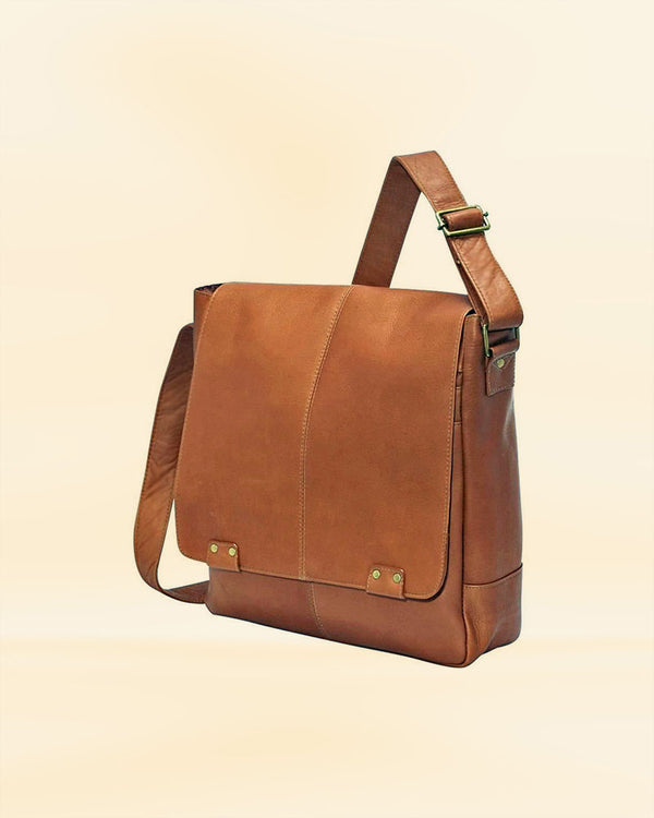 The Pricy Edmond Leather Deluxe Vertical Messenger Bag