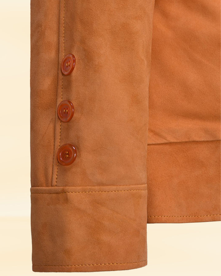 "Experience luxury in a light brown premium leather jacket in USA"
