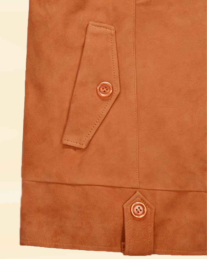 "Stay stylish and protected in a light brown premium leather jacket in USA" 