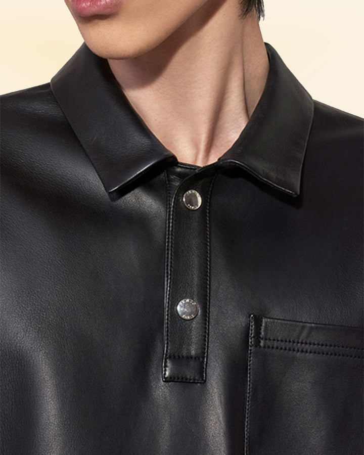 Upgrade your wardrobe with a black leather shirt for men in USA