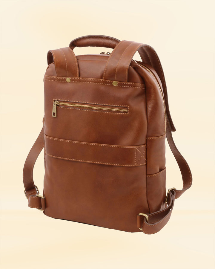 Durable leather laptop backpack for the modern traveler USA