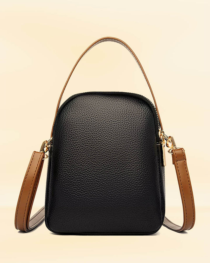 Small Satchel Bag with Embossed Litchi Pattern in American style
