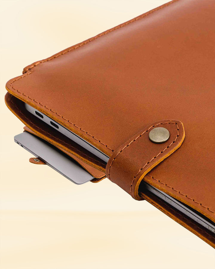 Full-grain leather laptop sleeve for a luxurious look and feel