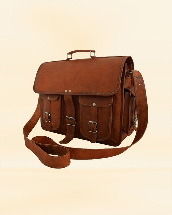 The unique and practical design of our leather messenger backpack, perfect for the American market