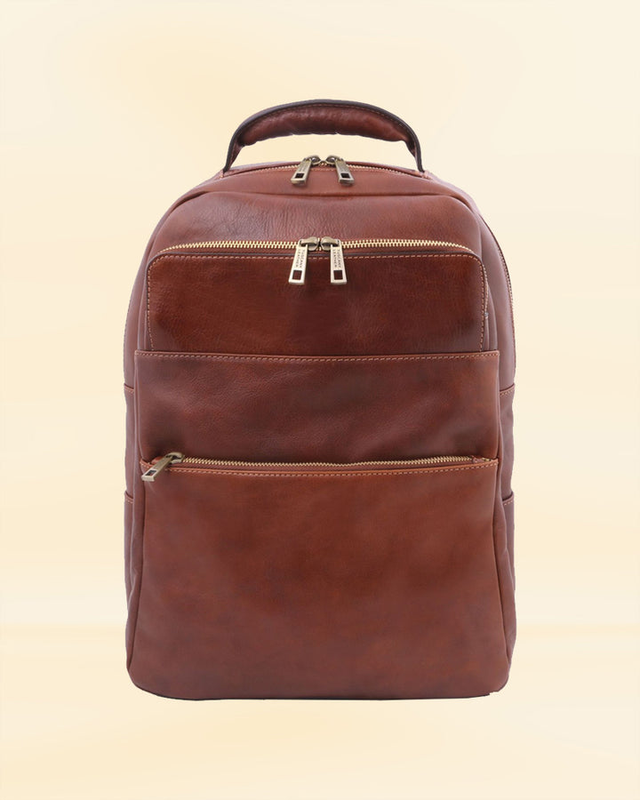 Versatile leather backpack, suitable for work, travel, and everyday use