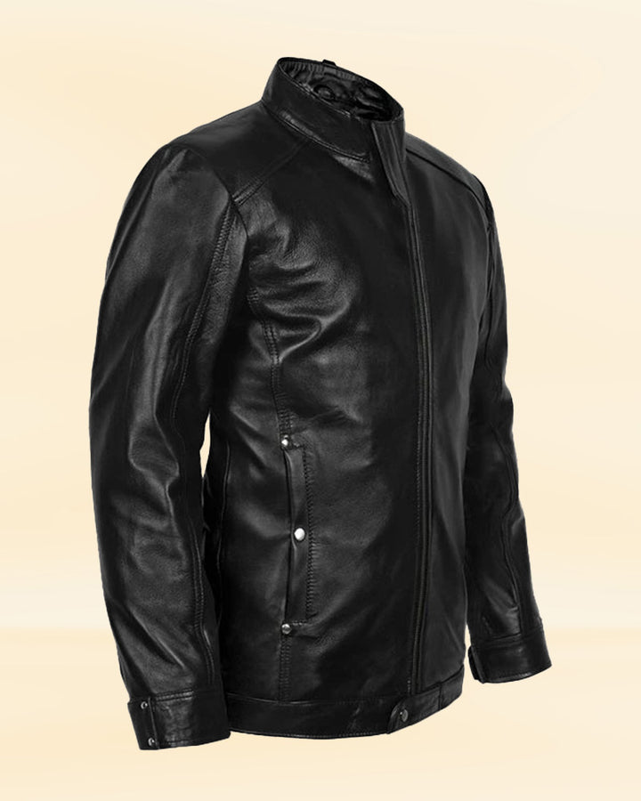 Get the Celebrity Look with Bradley Cooper Black Style Leather Jacket in German style