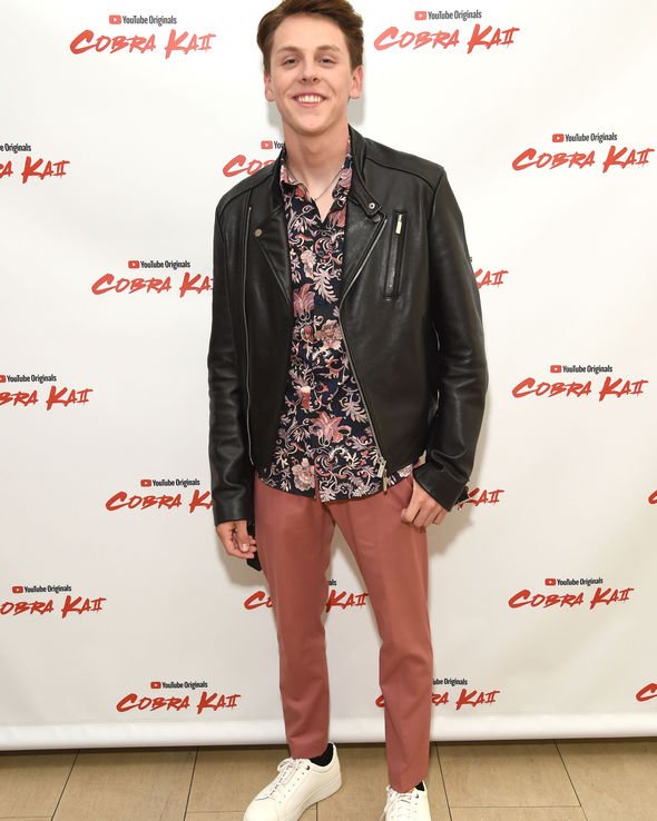 Get the stylish look of Jacob Bertrand at the Cobra Kai Premiere with this leather jacket in USA market