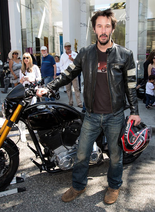 Keanu Reeves Premium Motorcycle Leather Jacket for Men in USA market