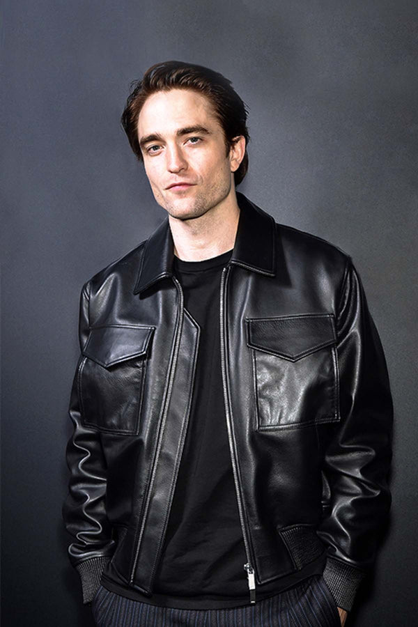 Black Stylish Leather Jacket Worn By Robert Pattinson | Robert Pattinson Black Stylish Leather Jacket