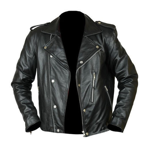 Step up your fashion game with the edgy and trendy handmade men's biker style leather jacket worn by David Beckham in American style