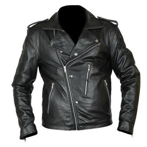 Make a statement with the bold and unique handmade men's biker style leather jacket seen on David Beckham in UK